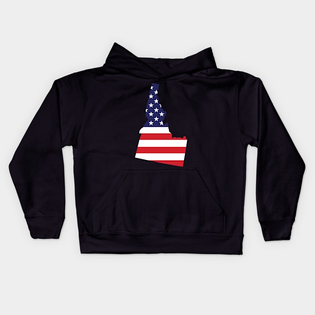 Idaho State Shape Flag Background Kids Hoodie by anonopinion